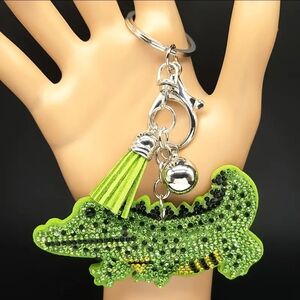 Green Alligator Bag Purse Backpack Charm Keychain